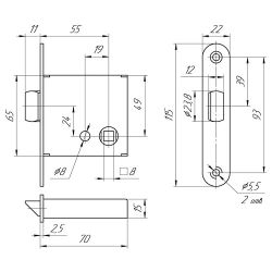 Защелка дверная МЕТТЭМ ЗЩ1-3 П правая
