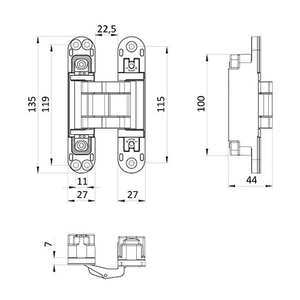 Петля скрытой установки ARMADILLO U3D7803.VPG (Koblenz K2760/K2780) FSG флор. золото /62009/ (1шт)