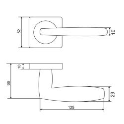 Ручка раздельная VETTORE R06.057 SN/CP мат.никель/хром
