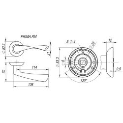 Ручка раздельная FUARO PRIMA RM SN/CP-3 мат.никель/хром /23593/