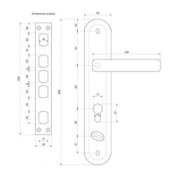 Замок врезной APECS T-0523-C AC L медь левый