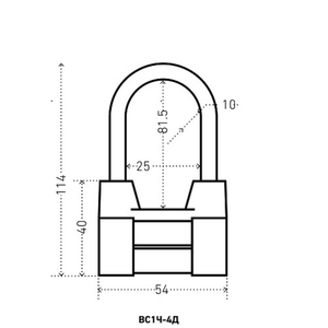 Замок навесной АЛЛЮР ВС2-4-01С d10mm