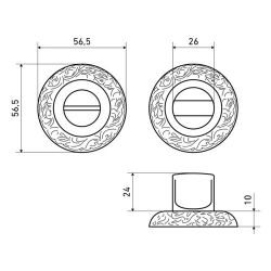 Ручка поворотная АЛЛЮР АРТ BK-R3 AB бронза