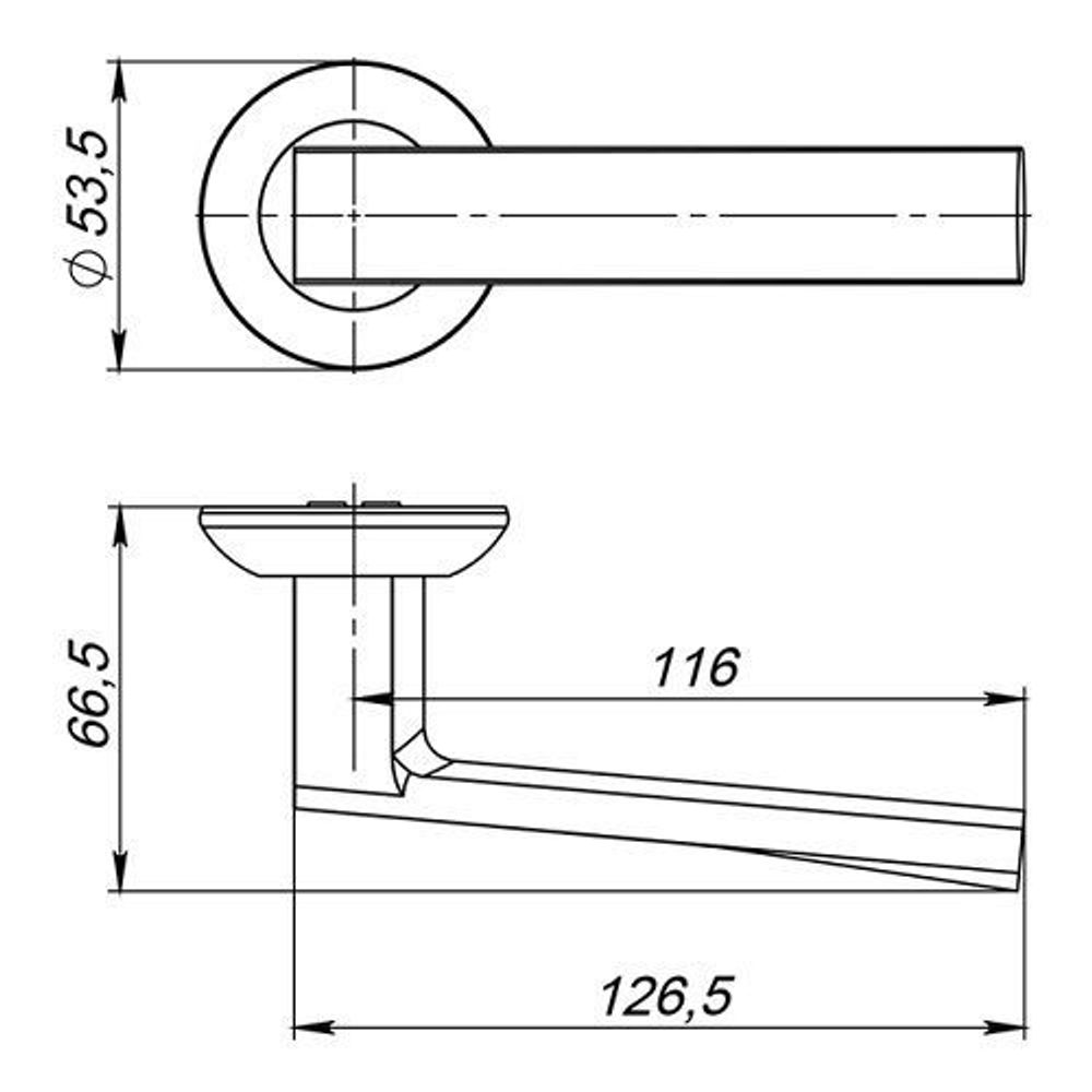 Ручка раздельная AJAX ERGO JR SN/CP-3 мат.никель/хром /41359/