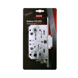 Замок межкомнатный AGB WC MEDIANA POLARIS B06102.50.34.567 (мат.хром) /25595/