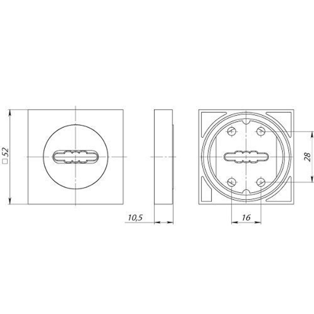 Накладка под сувальдный ключ FUARO SC KM CP-8 хром /34361/ (1 шт)
