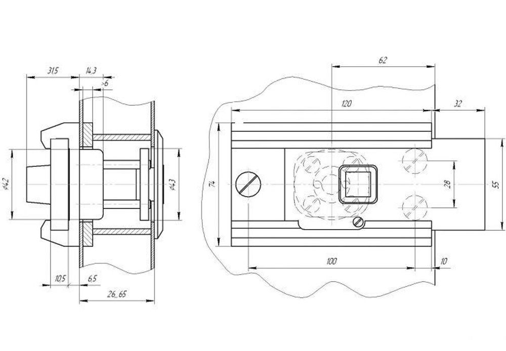 Замок накладной Поливектор-Барьер-2Р