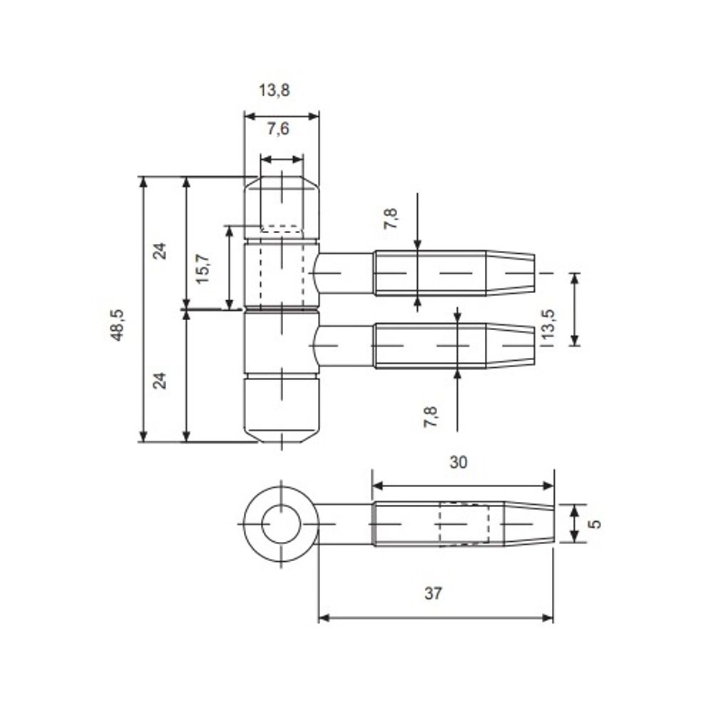 Петля ввертная APECS 19-14 AC медь (1 шт)
