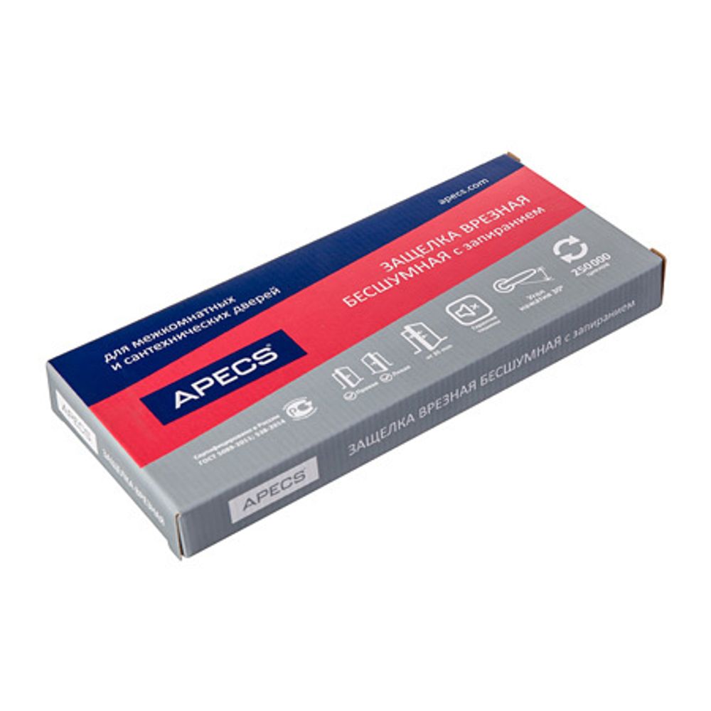 Защёлка врезная APECS 5300-P-WC BLM черный матовый