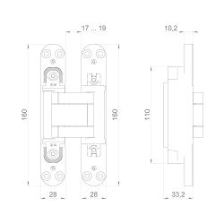 Петля скрытой установки ARMADILLO U3D3400.TG BL черный /61227/ (1шт)