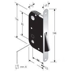 Картинка с размерами SILLUR L 2090 MAG под фиксатор