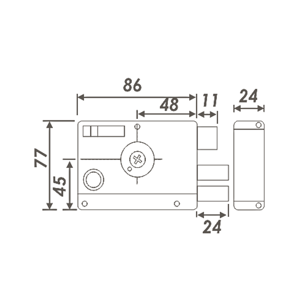 Замок накладной НОРА-М 11 черный никель