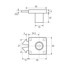 Замок мебельный 202 для шкаф-купе