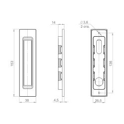 Ручки для раздвижных дверей PUNTO Soft LINE SLQ-010 CP хром /61875/