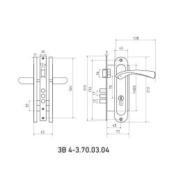 Замок врезной БУЛАТ ЗВ4-3.70.03.04 Номос хром