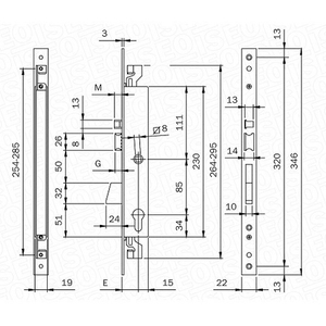Замок врезной электромеханический ISEO 781802352 (бэксет 35мм)