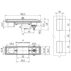 Замок мебельный MS-8611-3-3KA (ригель изогнутый на 10мм, мастер ключ, под навесной замок)
