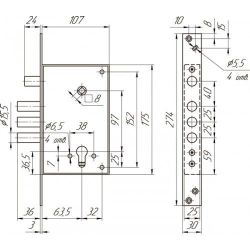 Замок врезной МЕТТЭМ ЗВ1 712.0.0 /25623/