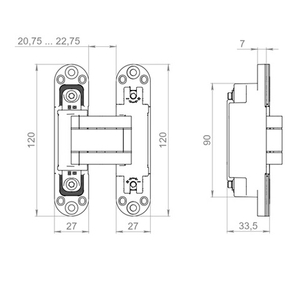 Петля скрытой установки ARMADILLO U3D7002 (Koblenz K2700) BL черный /61097/ (1шт)