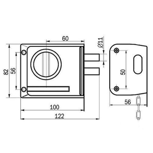 Замок накладной ПРОСАМ 86800-ЗНД-1А-КЛ