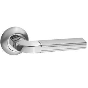 Ручка дверная RENZ 84-08 SC/CP "Адриано" (хром матовый/хром блестящий)