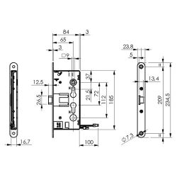 Замок дверной огнестойкий соленоидный DOORLOCK 1901EM/WA, оцинкованный