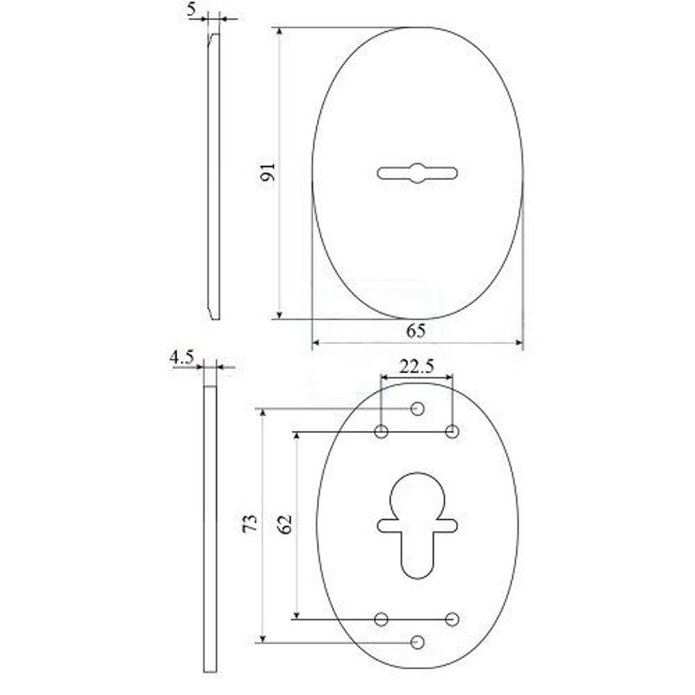 Декоративная накладка FUARO ESC 475 (90х65) СP хром /39677/ (1 шт)