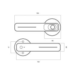 Замок-ручка электронный Hogo R01 с отпечатком пальца, черный /60807/
