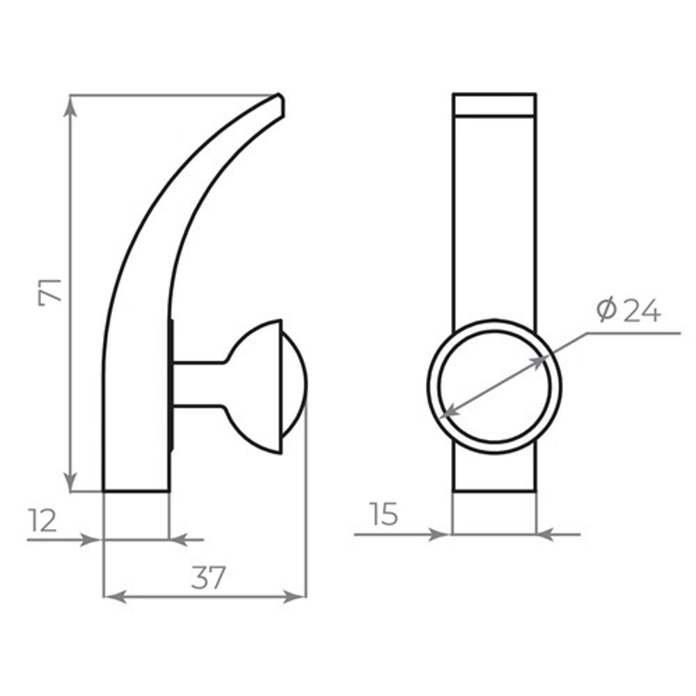 Крючок настенный AJAX MB-LM/K-004 BL черный /49159/