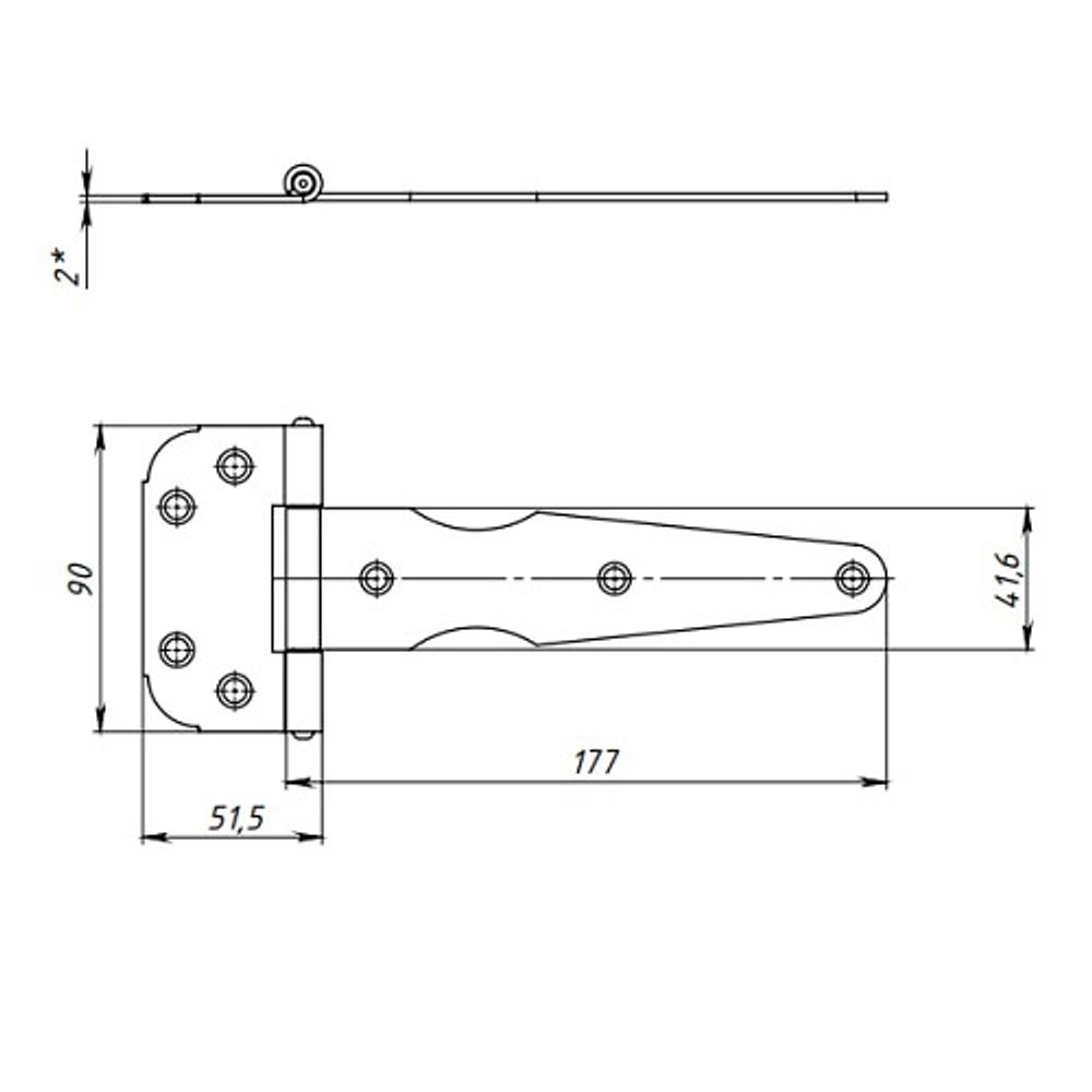 Петля стрела ПС-160 пол.медь