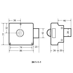 Замок накладной АЛЛЮР ЗН1-1-1