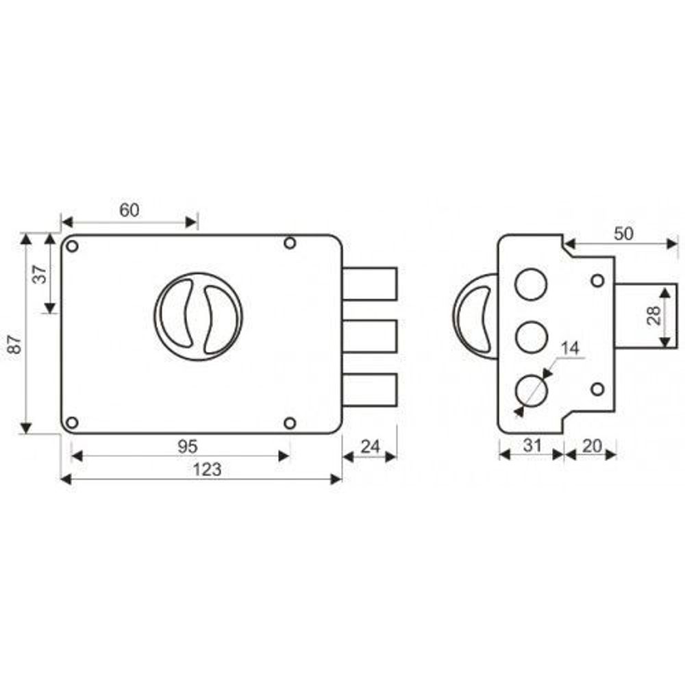 Замок накладной АЛЛЮР ЗН1-3-2