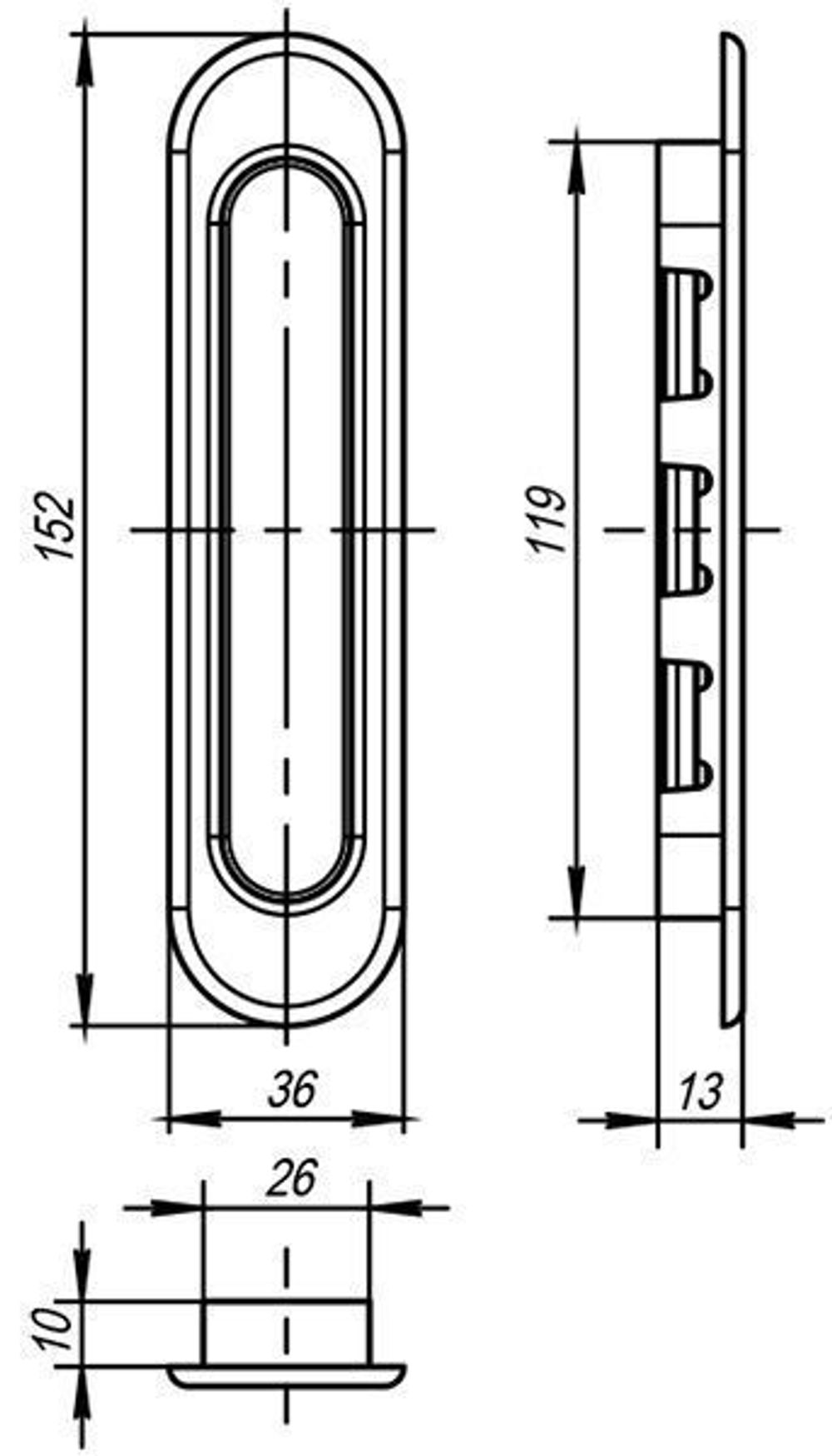 Ручка для раздвижной двери OL8 SG 2шт