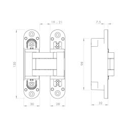 Петля скрытой установки ARMADILLO U3D5000.VPG (Kubica K6360,Anselmi 511/512) GP золото /58197/ (1шт)