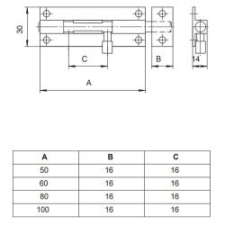 Шпингалет дверной APECS DB-05-50 W белый