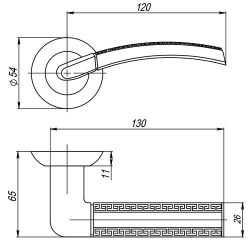 Ручка раздельная PUNTO GEFEST TL SN/CP-3 мат.никель/хром /34771/