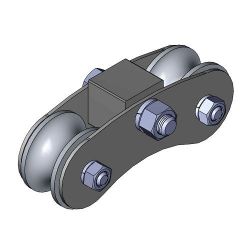 Каретка роликовая металл d-65 под трубу 3/4