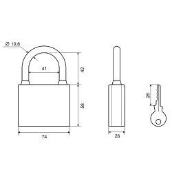 Замок навесной PALLADIUM 303F-75