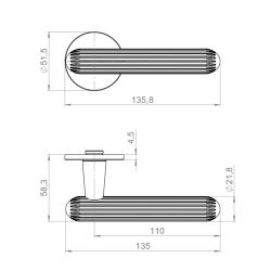Ручка раздельная ARMADILLO ECLAIR R.YM BL-26 черный /62097/