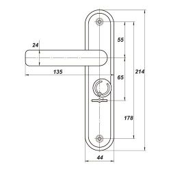 Ручка дверная МЕТТЭМ для ЗВ9 902 НР 0501 (плоская) с пружиной медн.антик /23787/