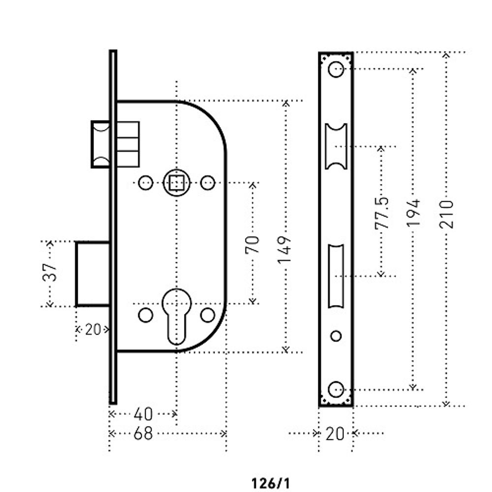 Замок врезной АЛЛЮР 126/1 AC ст.медь