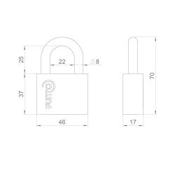 Замок навесной PUNTO PK-1550 SN-3 мат.никель 3 кл. /58995/