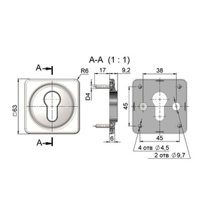 Накладка под цилиндр КРИТ КлЦ-К11 Бр бронза (1 шт)