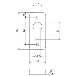 Накладка цилиндровая APECS DP-C-09-W (на ПВХ) белый