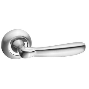 Ручка дверная RENZ 27-08 SN/NP "Сан-Марино" (никель матовый/никель блестящий)