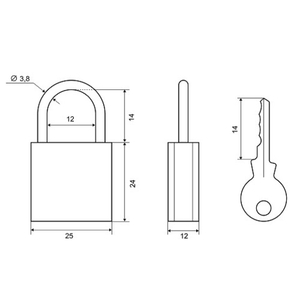 Замок навесной PALLADIUM 303F-25