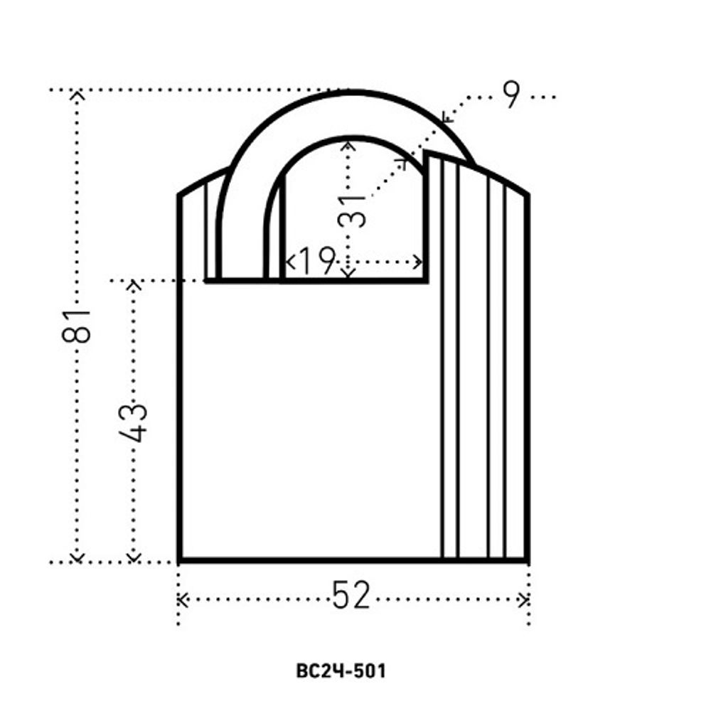 Замок навесной АЛЛЮР ВС2Ч-501 d8,5мм 4кл.