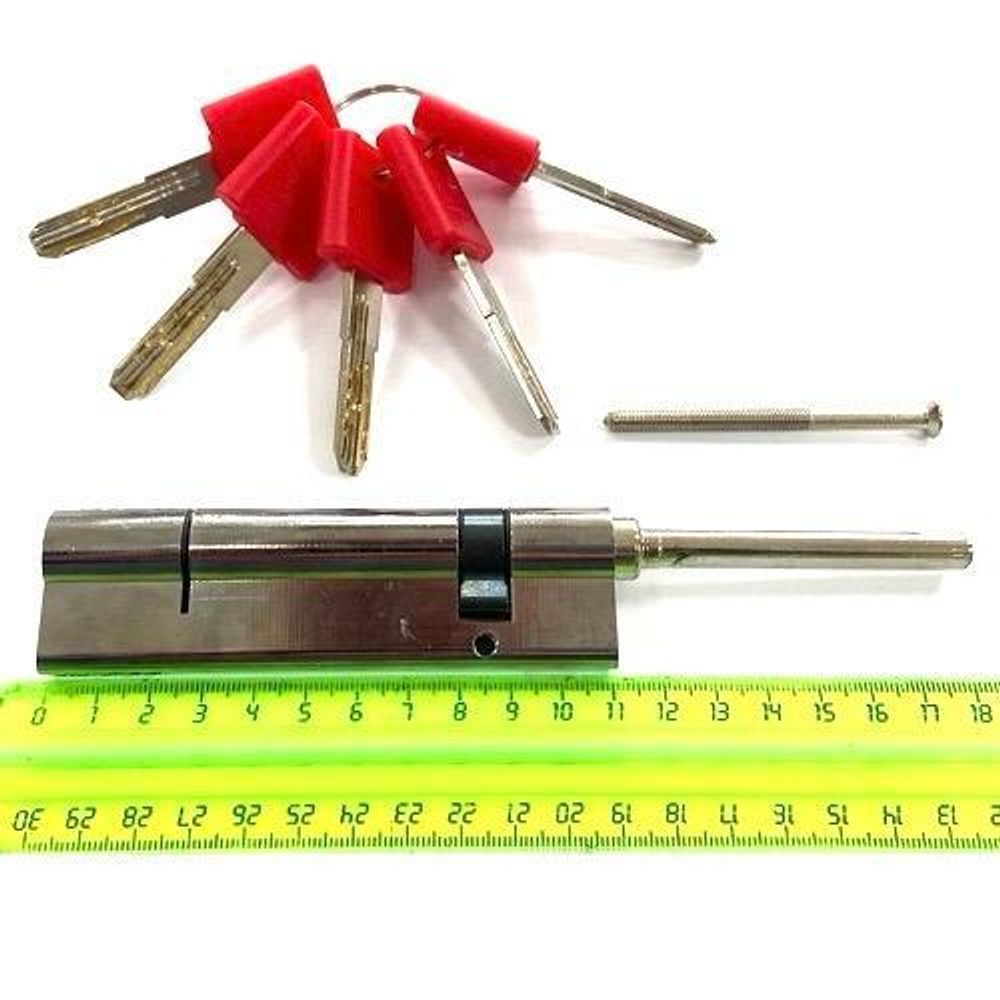 Цилиндровый механизм со штоком КАРАТ 115мм (80+10+25) CP хром 5кл.