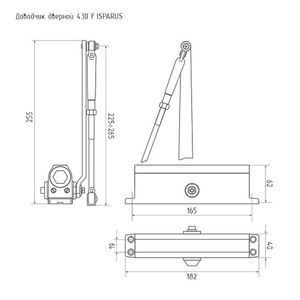 Доводчик дверной с фиксацией НОРА-М ISPARUS 430 F от 50 до 110кг коричневый