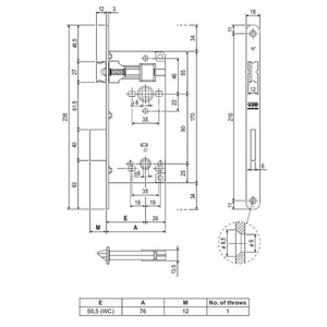 Замок AGB WC Grand 22мм хром